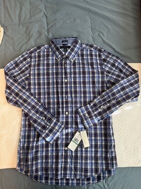 Tommy Hilfiger Blue Plaid Button-Down Shirt - Men's